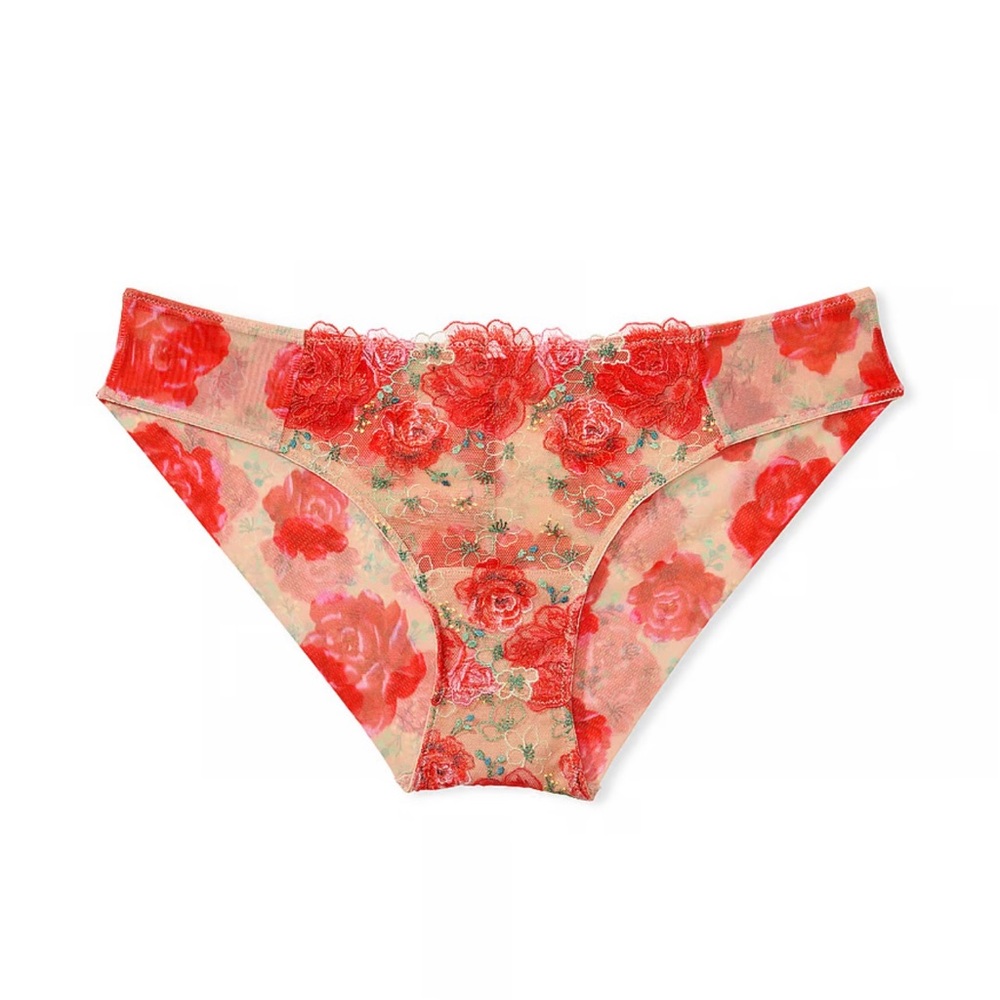 Victoria’s Secret coral floral embroider cheeky panty
